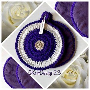 Crochet Pot holders, Kitchen decor, handmade trivet gift